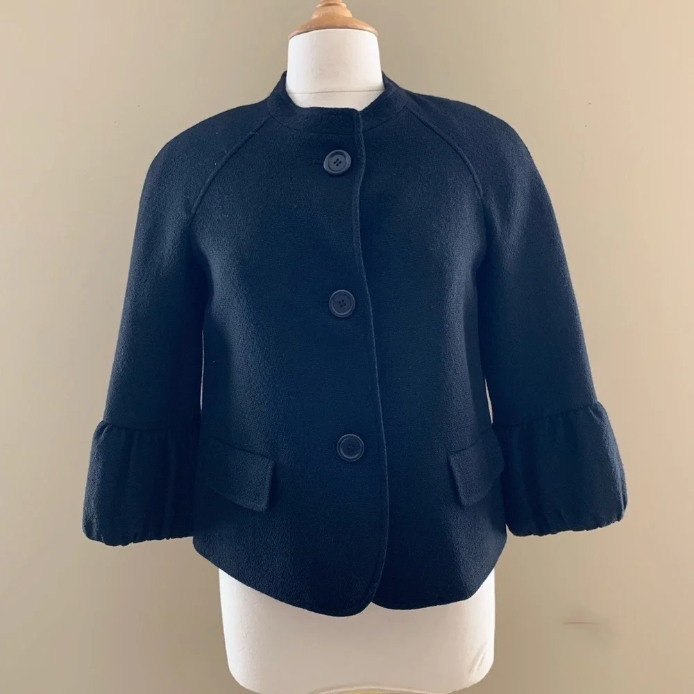 NWOT Talbots Wool Babydoll Jacket Black Sz 8P